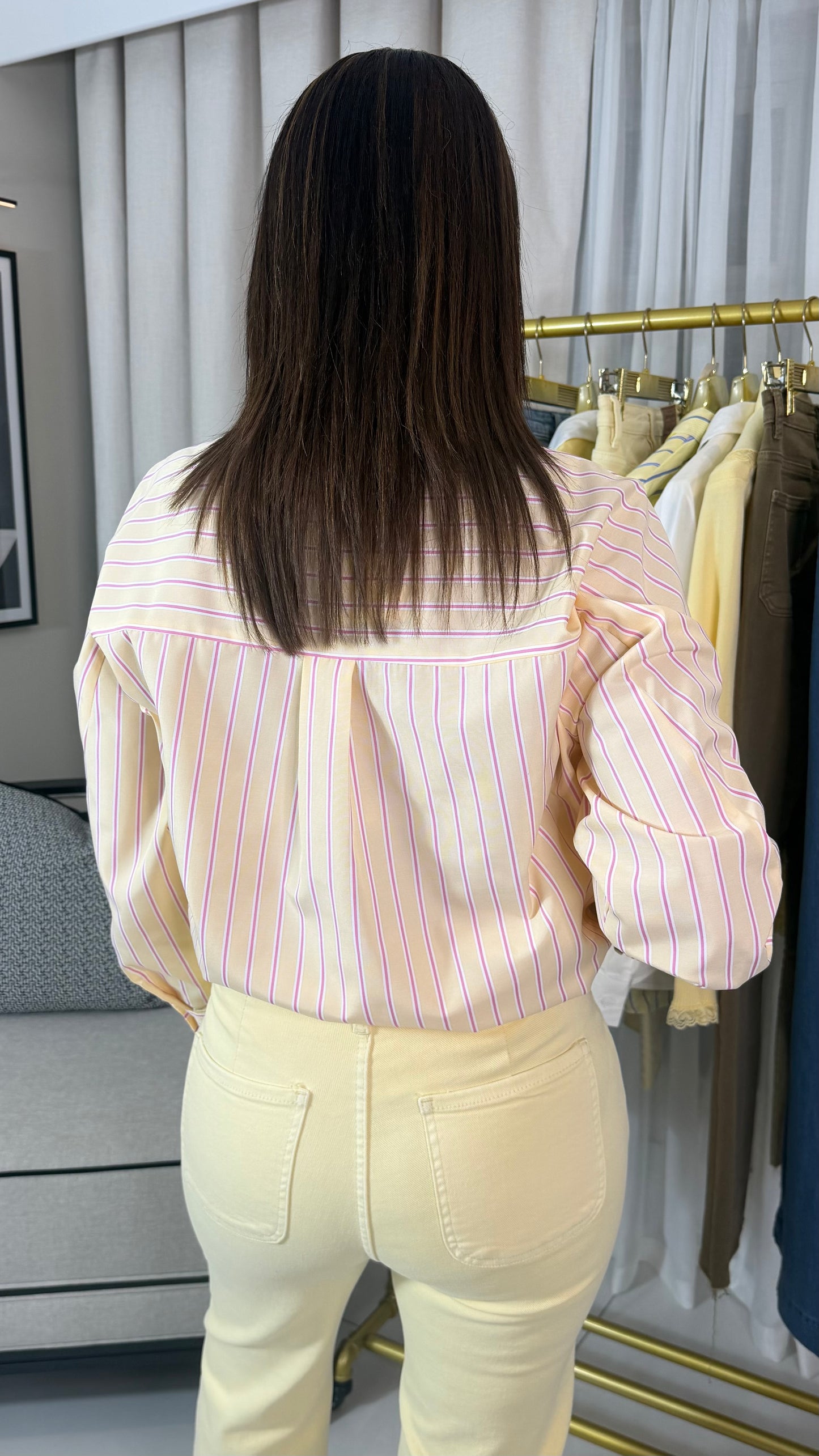 Pink & Lemon Pinstriped Shirt