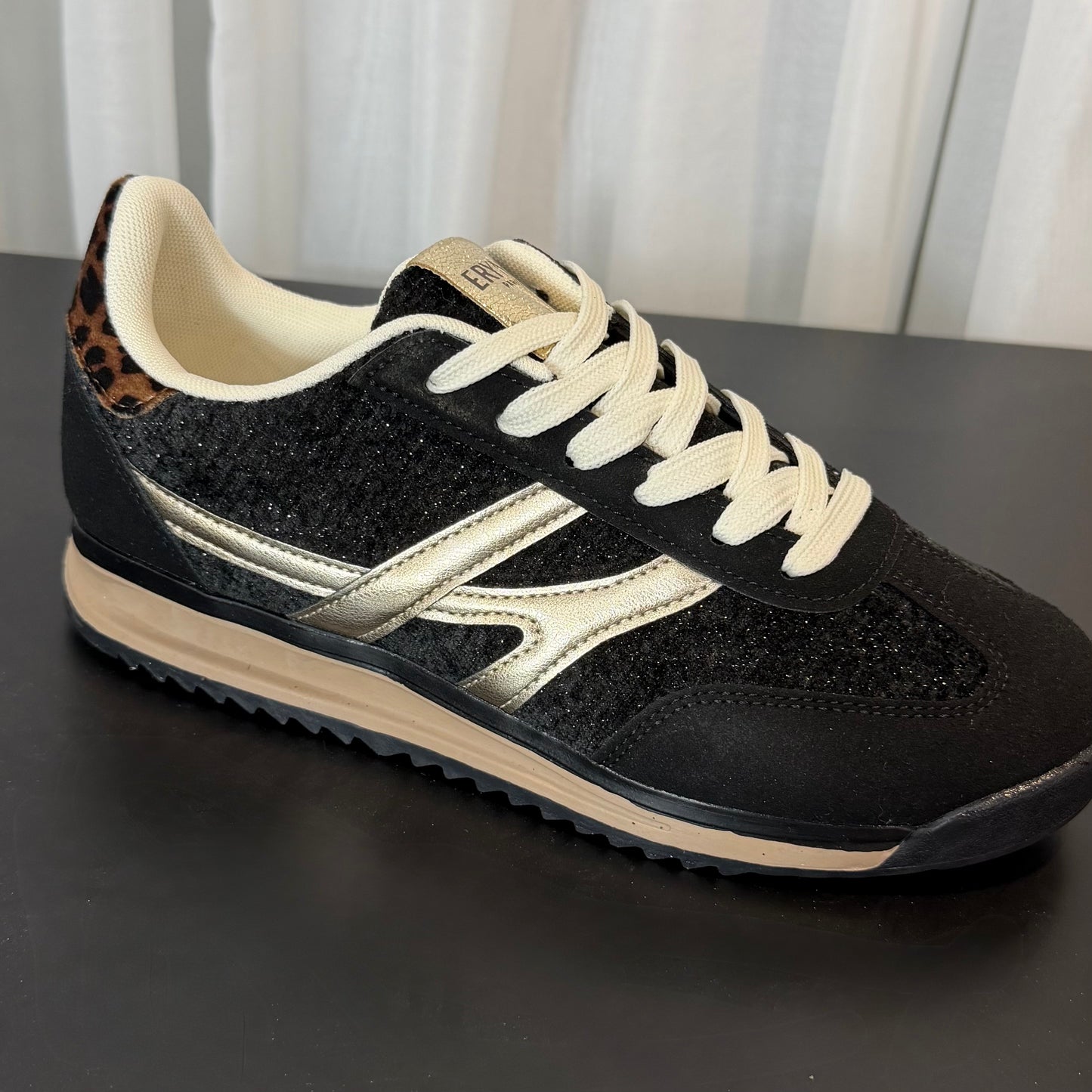 Black/Gold/Leopard Trainers