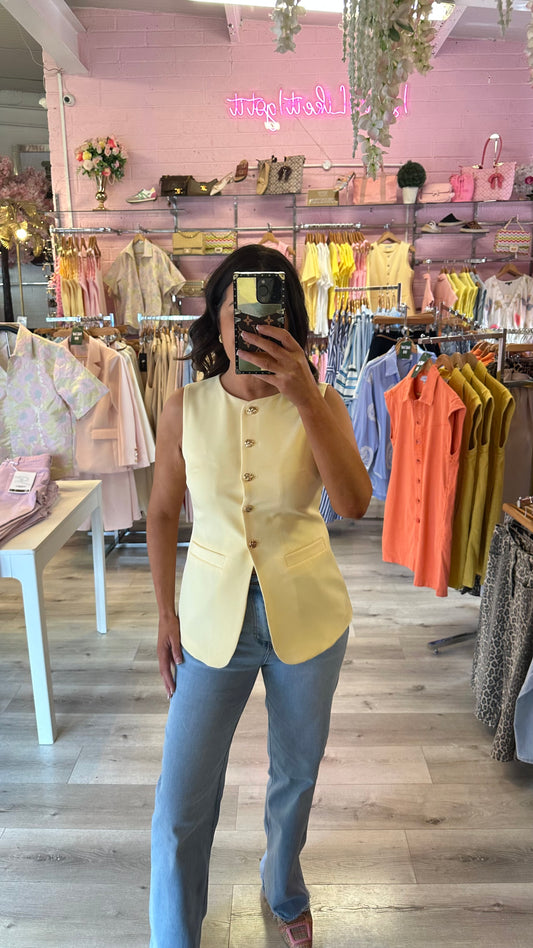 Lemon Longline Waistcoat