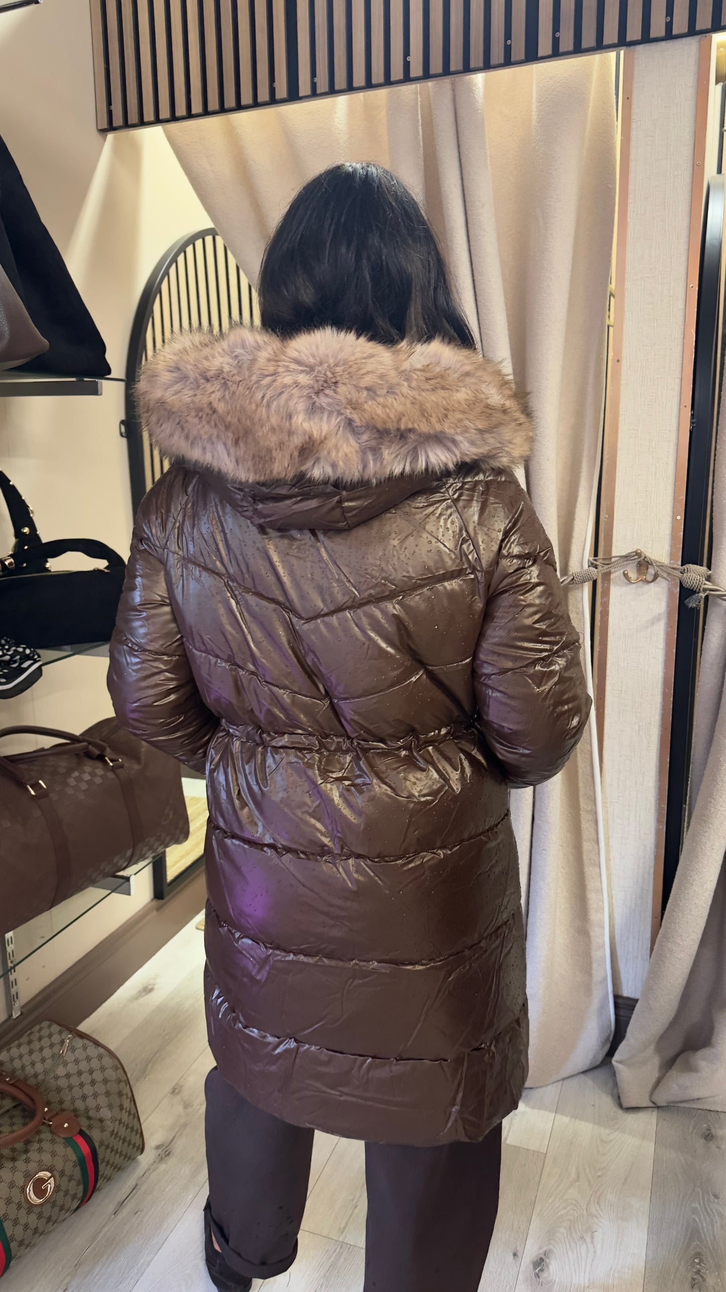 Elsa Brown Puffer Coat
