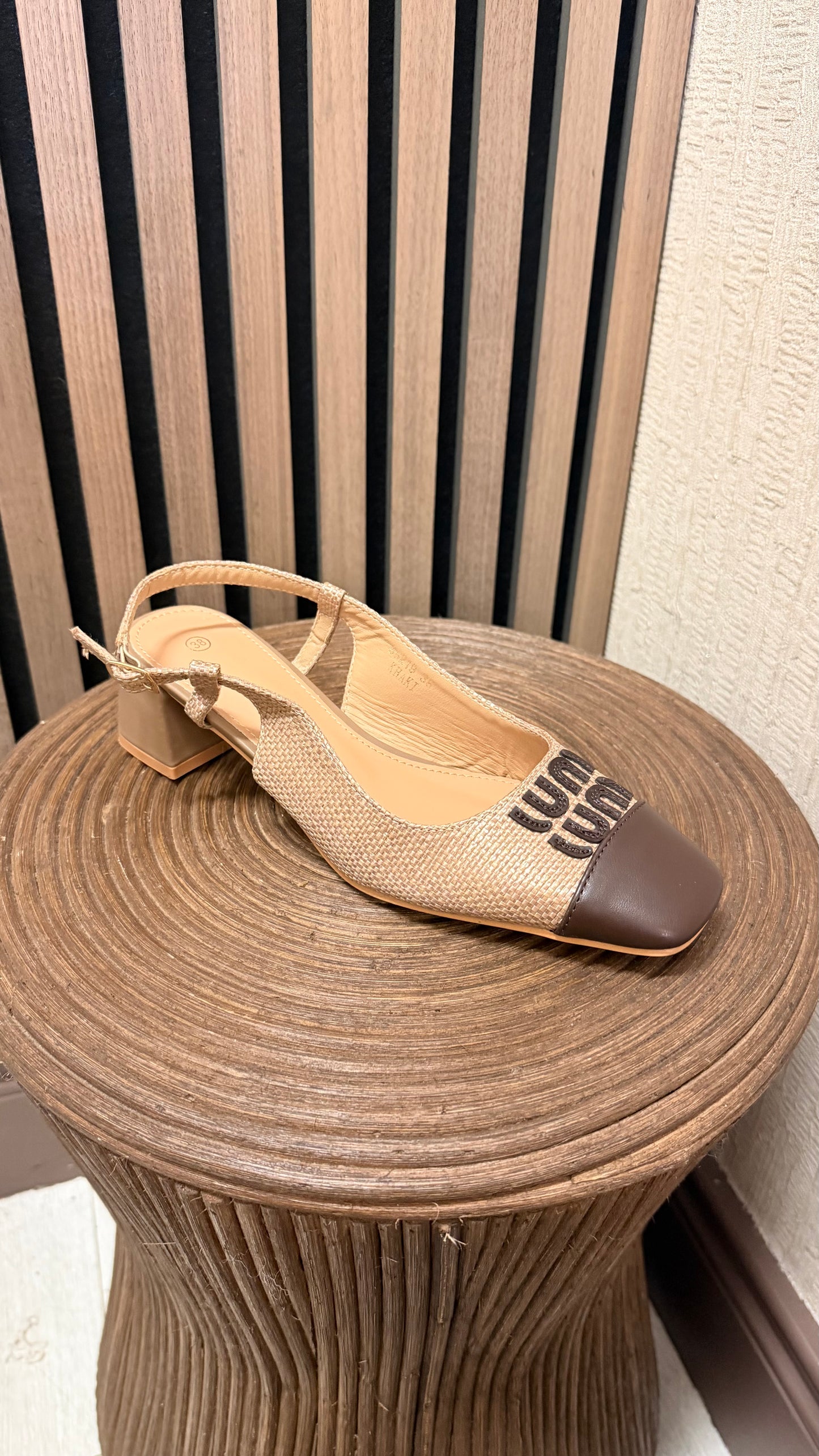 Camel & Brown Two Toned Block Heels