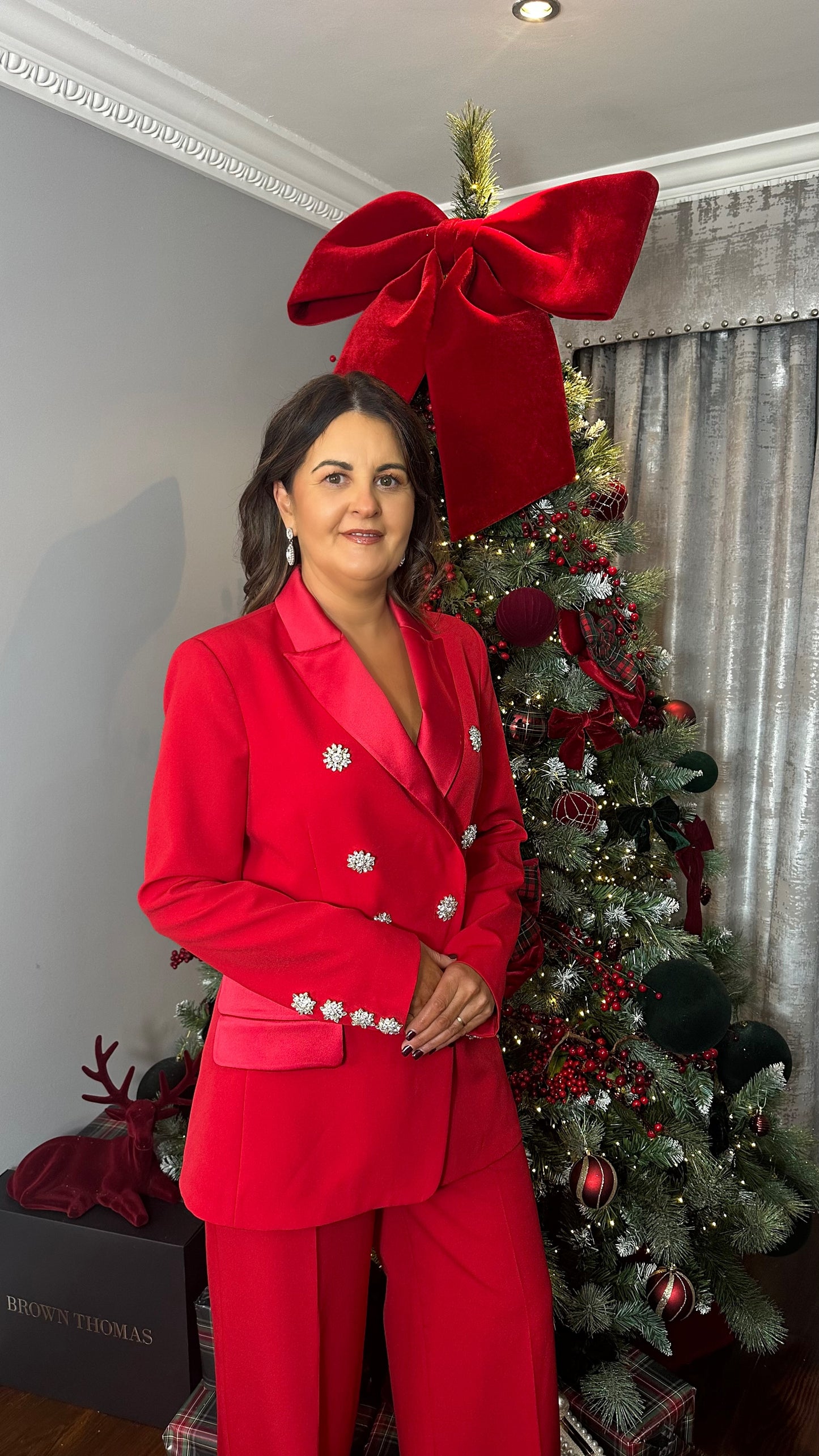 The Erin Red Embellished Suit