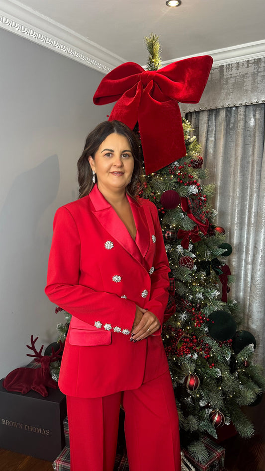 The Erin Red Embellished Suit