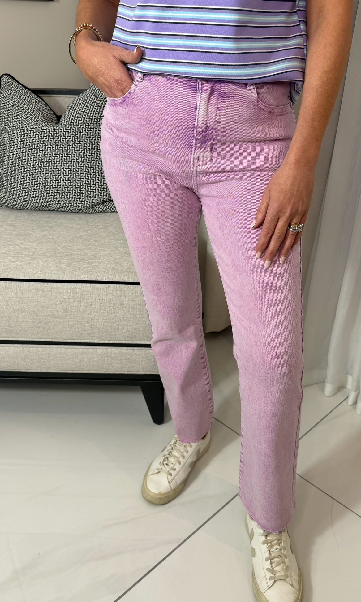 Lilac Cropped Jeans