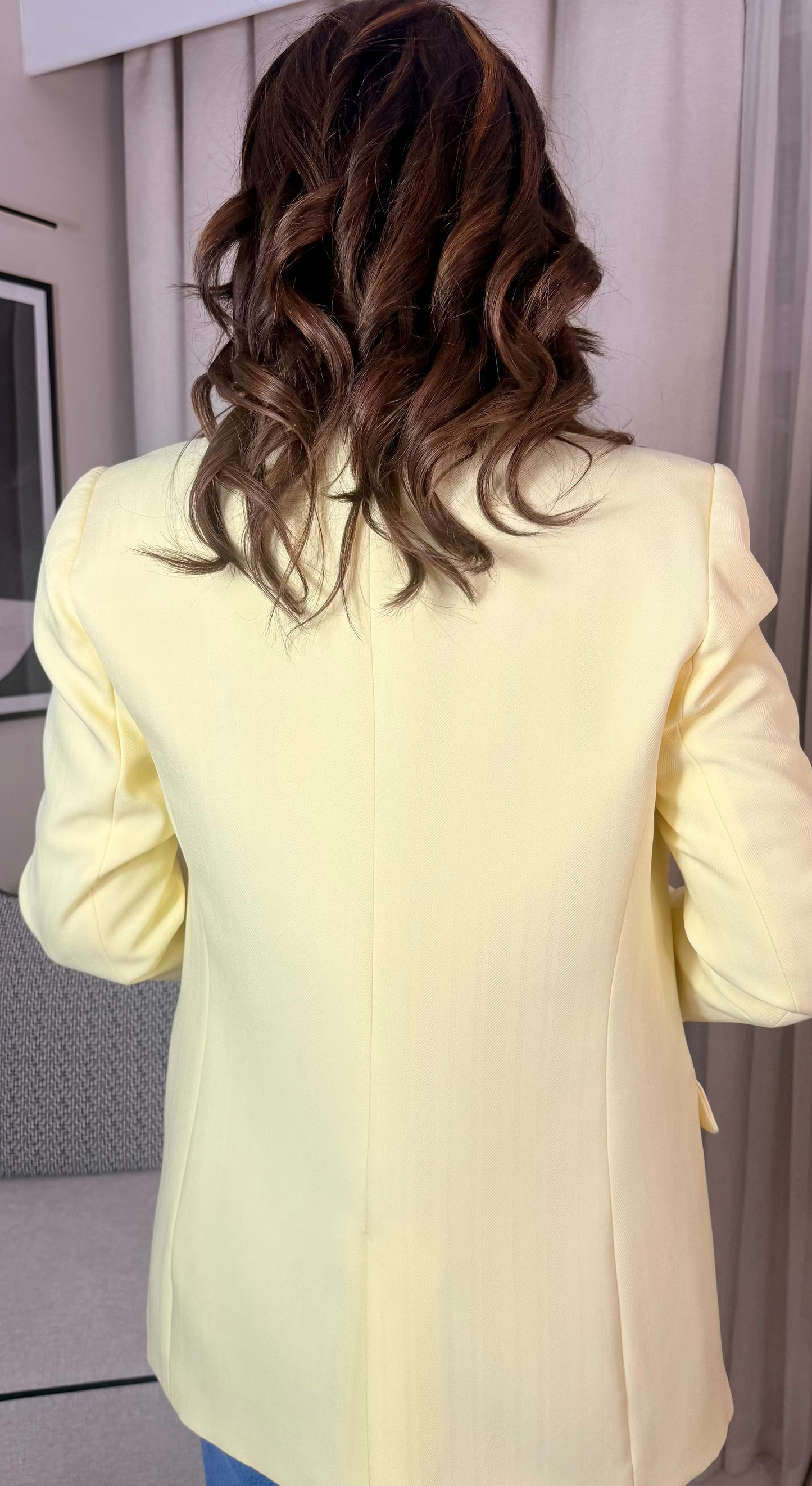 Lemon One Button Blazer