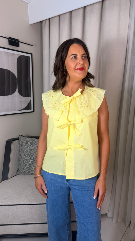 Lemon Tie-Detail Top