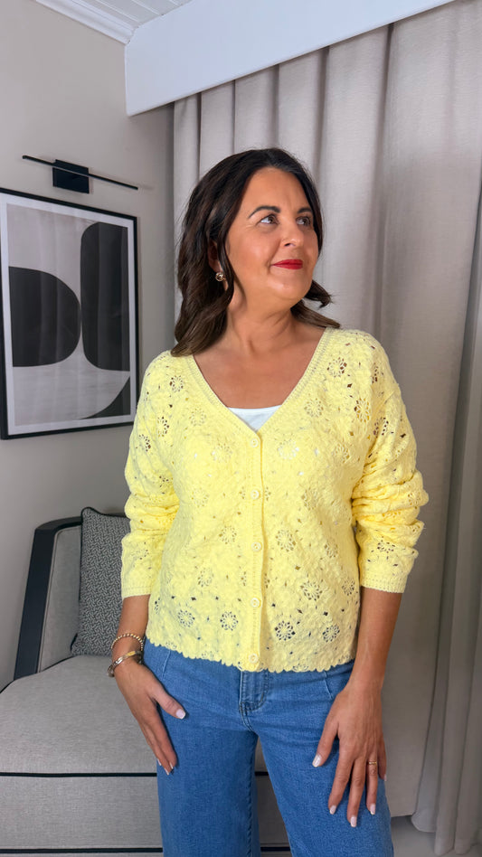 Lemon Crochet Cardigan