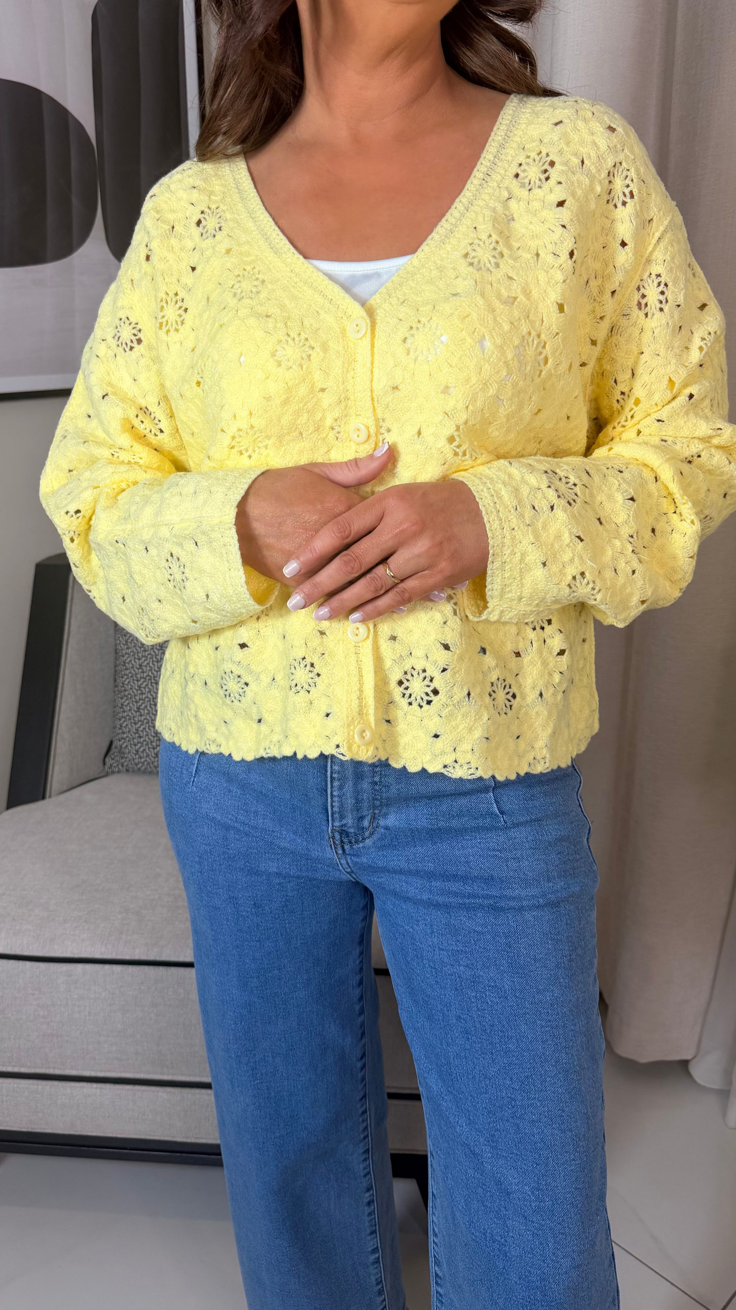 Lemon Crochet Cardigan