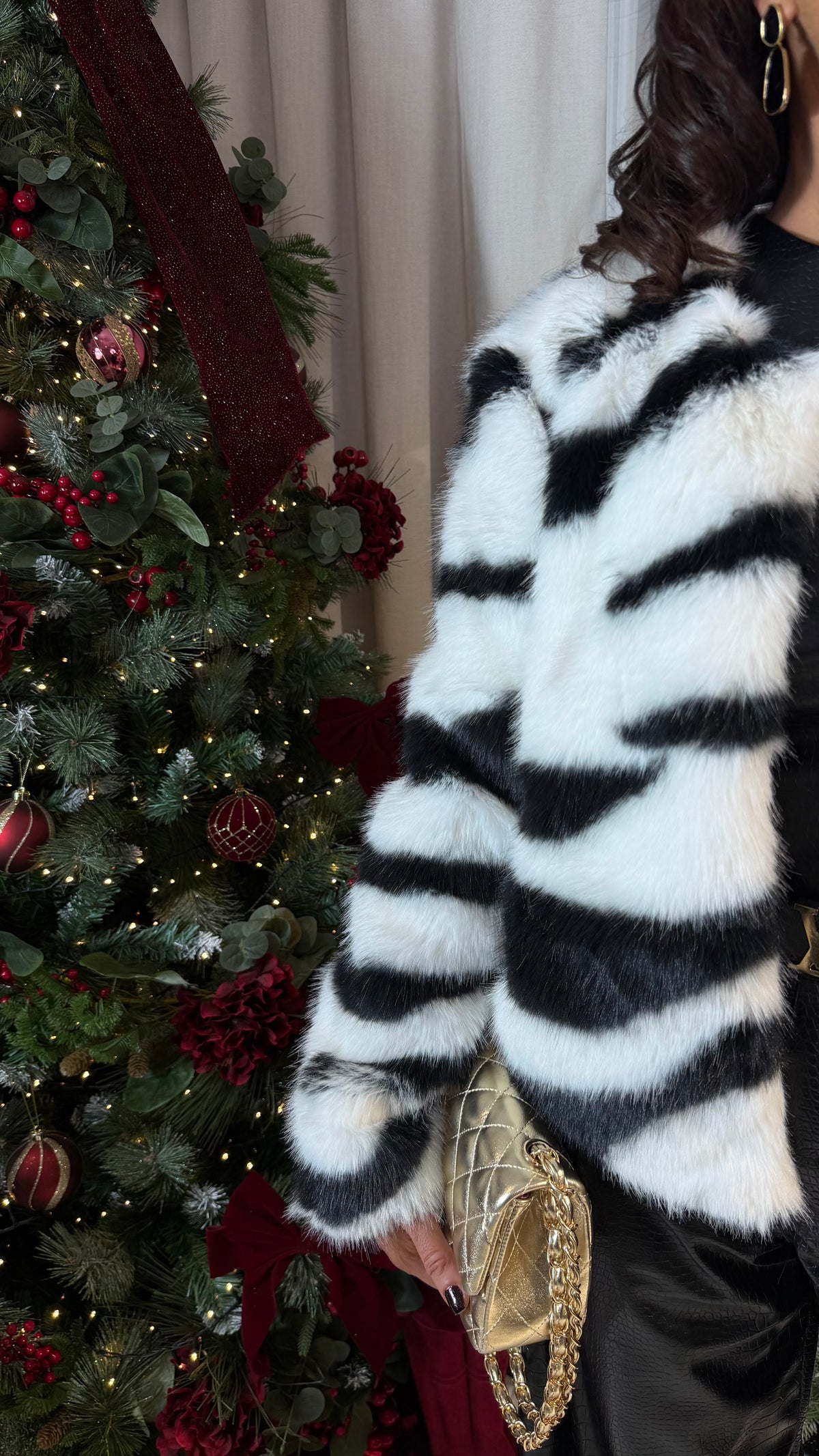 Zebra Faux Fur Jacket