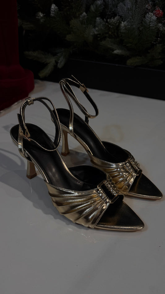 Laurent Gold Heels